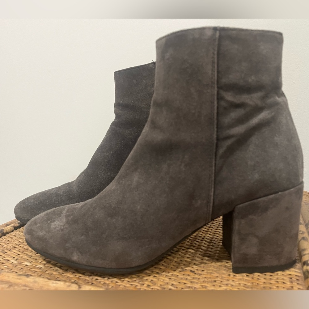 Women's Suede Ankle Booties- Gray